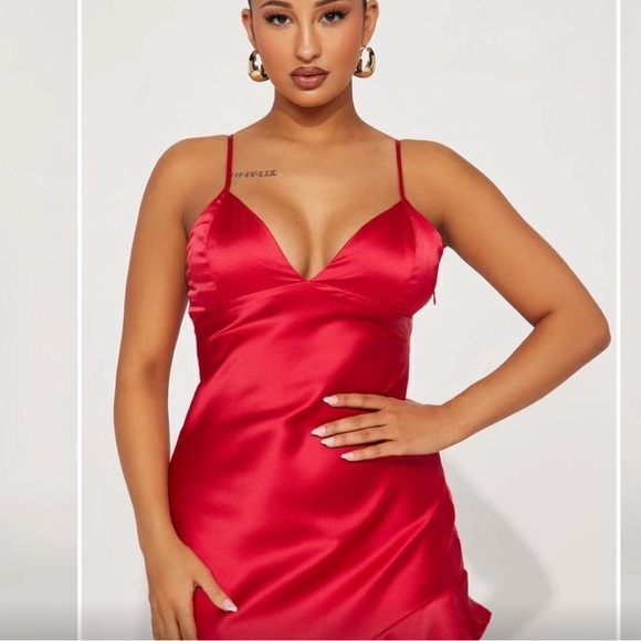 Fashion Nova Dresses & Skirts - Fashion Nova Red Satin Dress